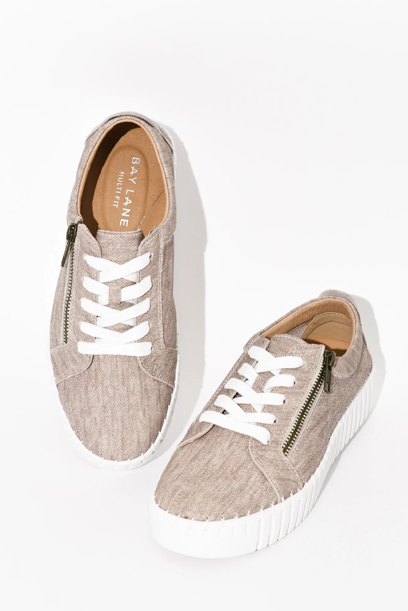 Medusa Taupe Twill Platform Sneaker sold by Blue Bungalow product image thumbnail 2