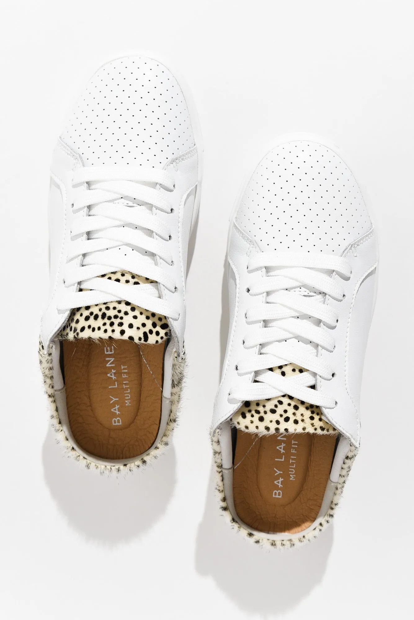 Nicky White Cheetah Leather Mule Sneaker sold by Blue Bungalow product image thumbnail 3