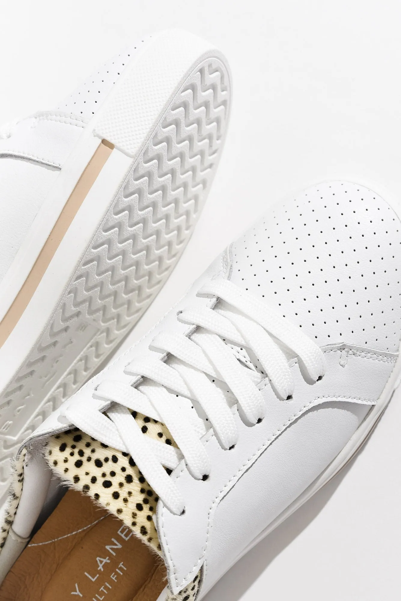 Nicky White Cheetah Leather Mule Sneaker sold by Blue Bungalow product image thumbnail 5