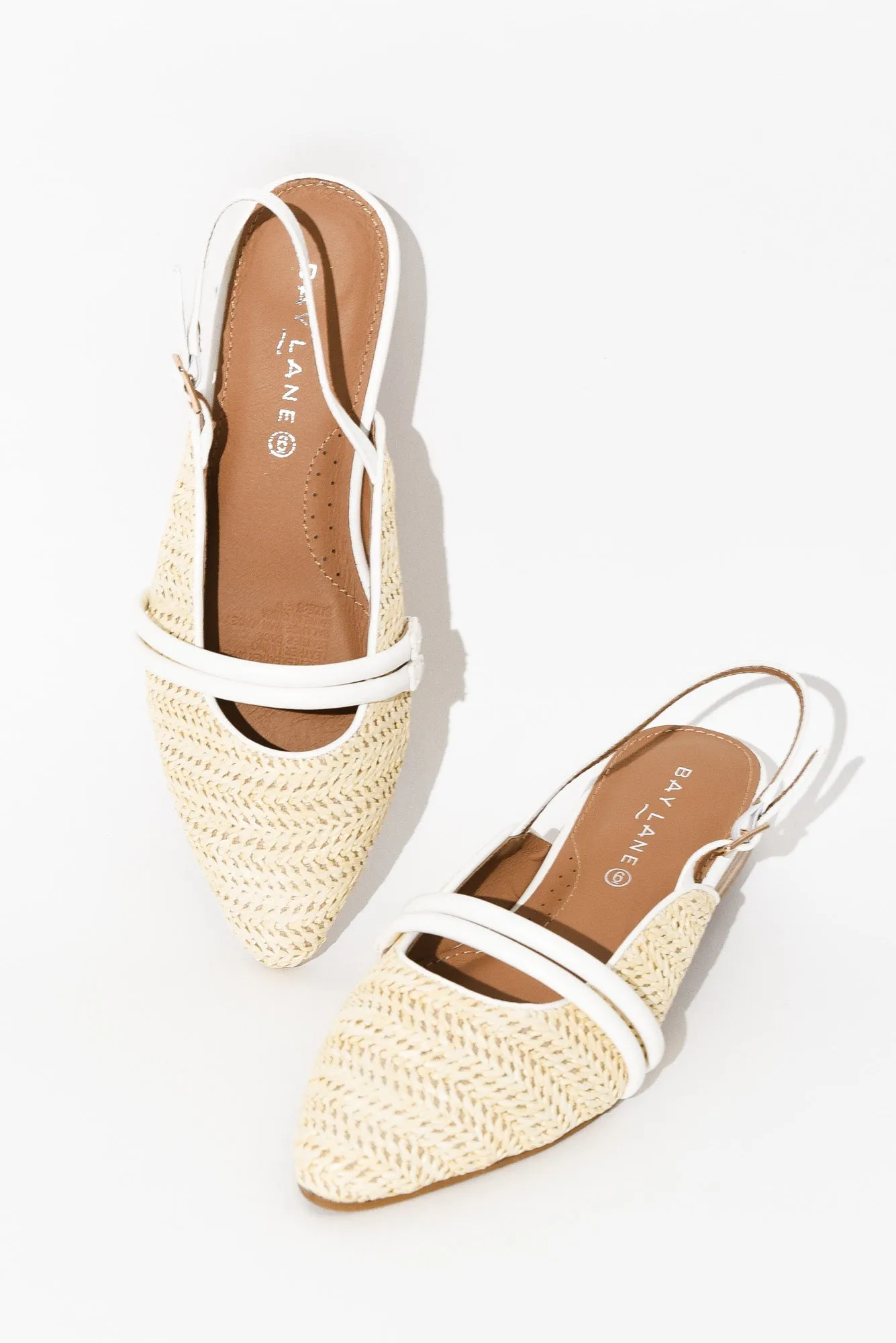 Abby Cream Raffia Leather Slingback Mule sold by Blue Bungalow product image thumbnail 2