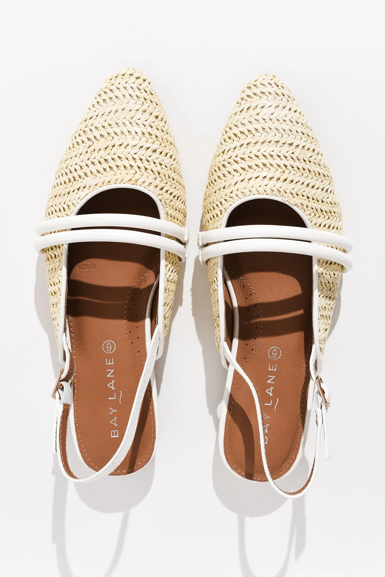 Abby Cream Raffia Leather Slingback Mule sold by Blue Bungalow product image thumbnail 3