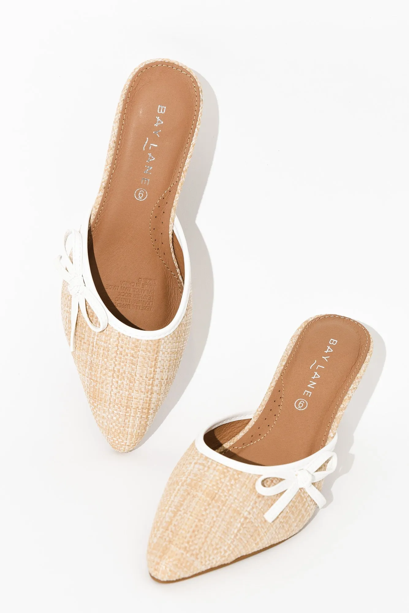 Spender Cream Raffia Leather Heel sold by Blue Bungalow product image thumbnail 2