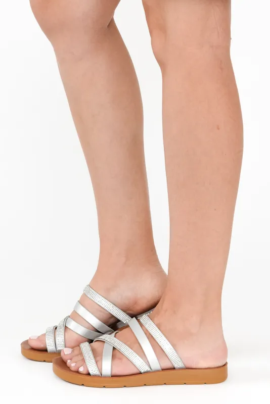 Bedarra Silver Diamante Slide sold by Blue Bungalow