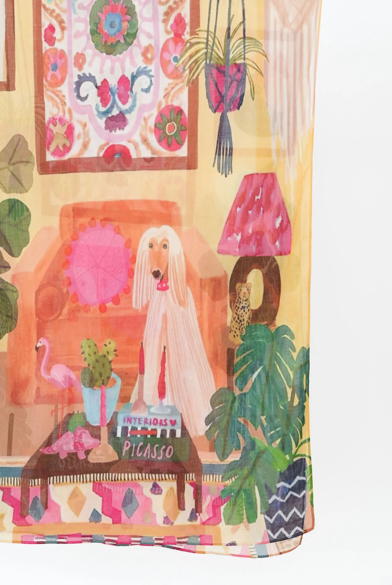 Pia Orange Picasso Cotton Scarf sold by Blue Bungalow product image thumbnail 3