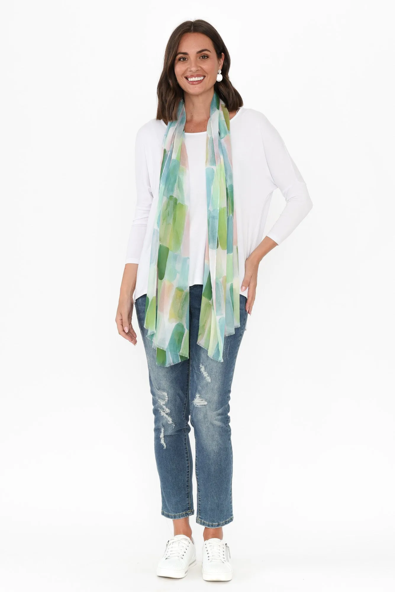 Pantone Green Dash Scarf sold by Blue Bungalow product image thumbnail 2