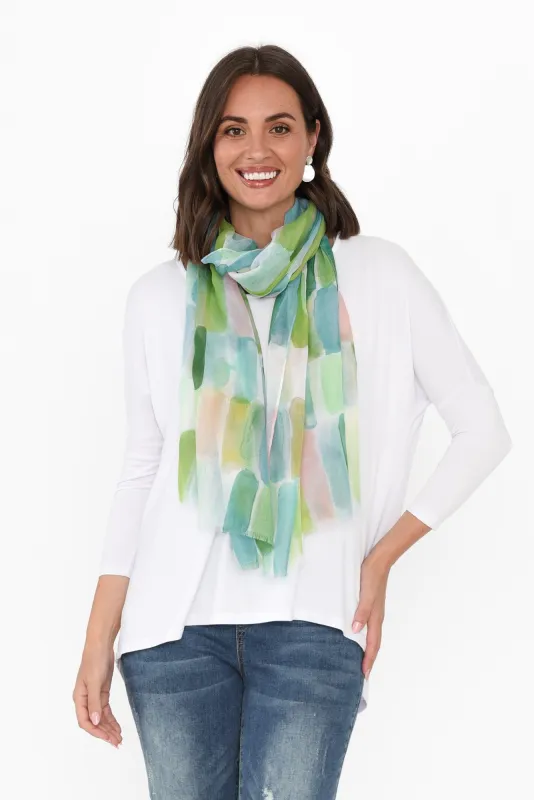 Pantone Green Dash Scarf sold by Blue Bungalow