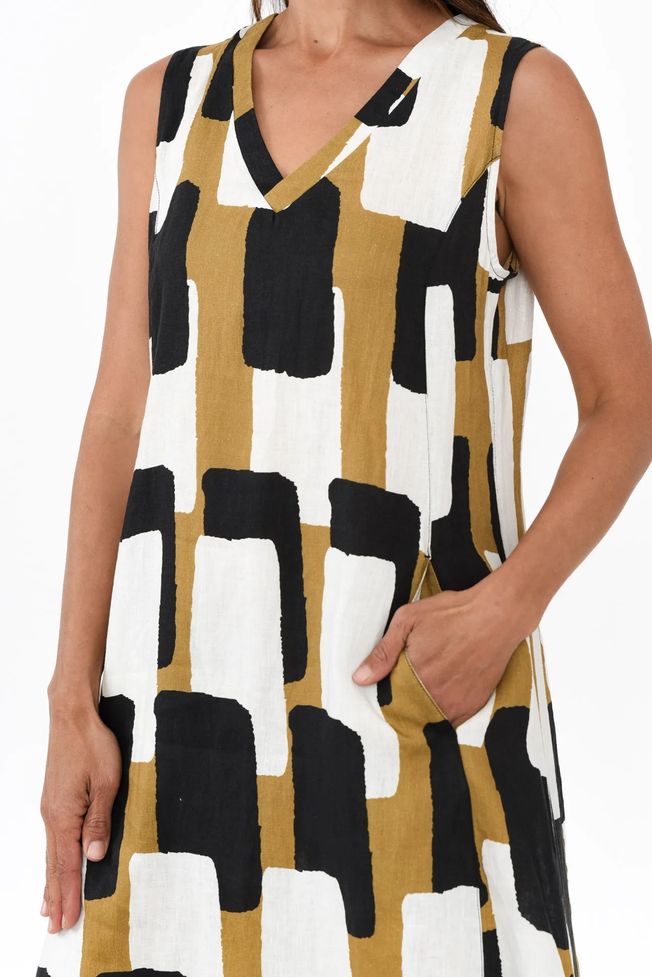 Joanne Geo Linen Dress sold by Blue Bungalow product image thumbnail 5