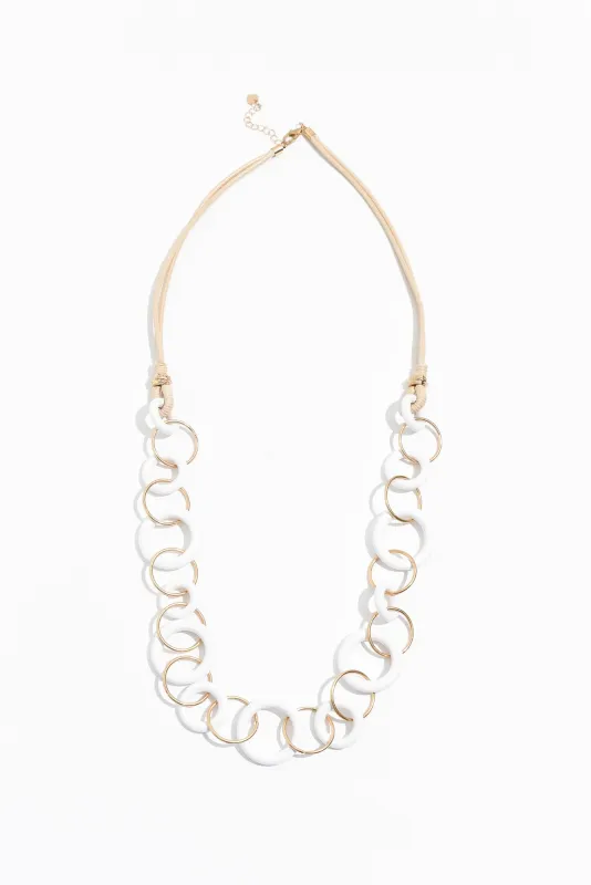 Myers White Wooden Link Necklace sold by Blue Bungalow