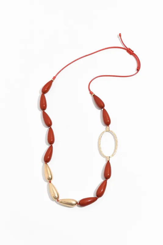 Anja Red Beaded Necklace sold by Blue Bungalow
