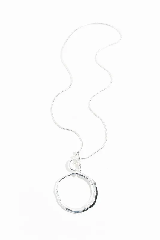 Sharnie Silver Circle Pendant Necklace sold by Blue Bungalow