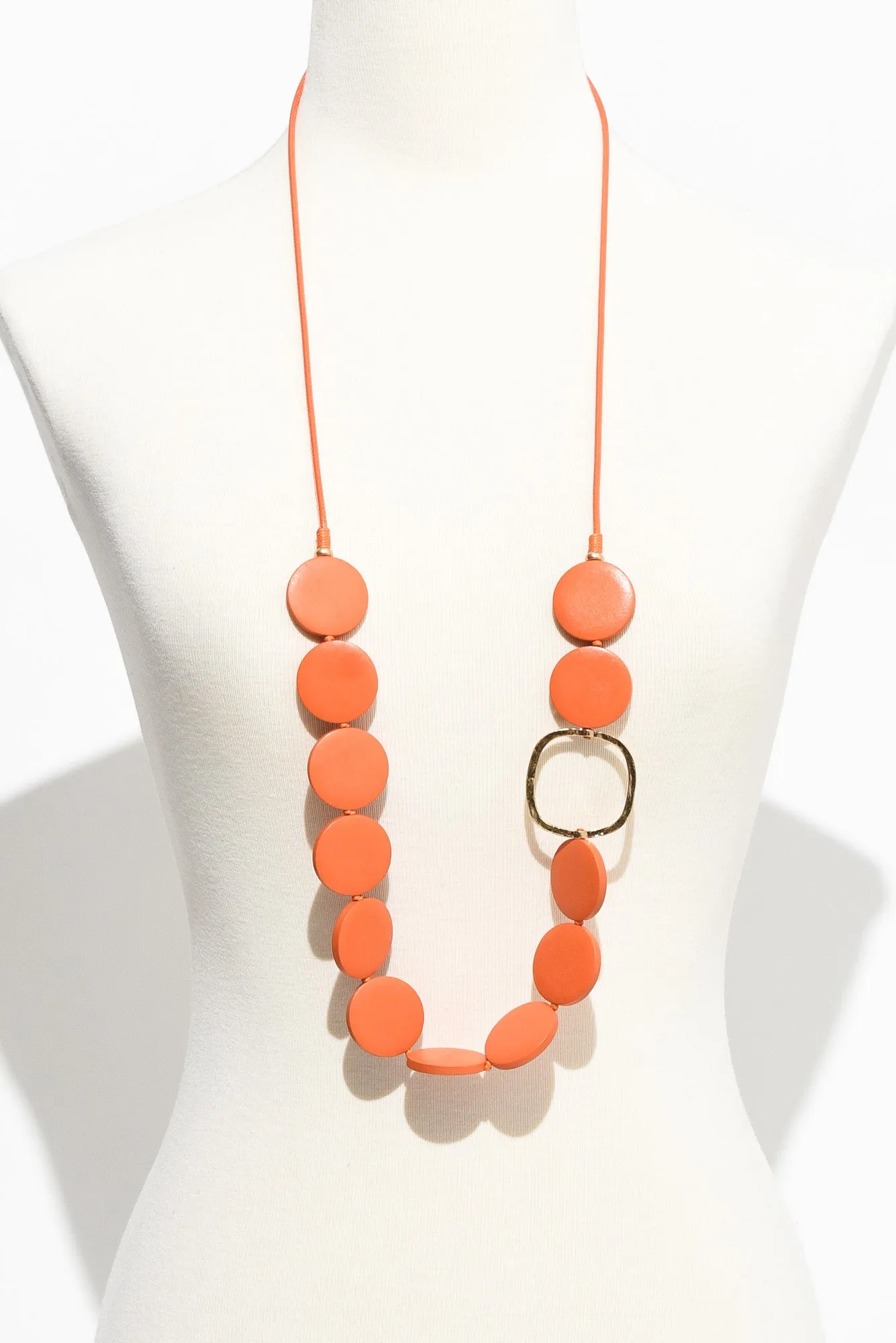 Vani Orange Wooden Bead Necklace sold by Blue Bungalow product image thumbnail 2