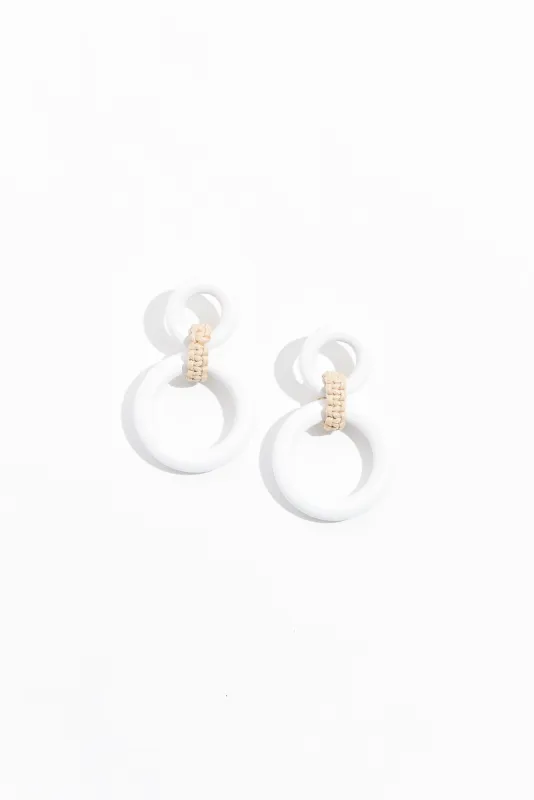 Meadow White Wood Circle Earrings sold by Blue Bungalow