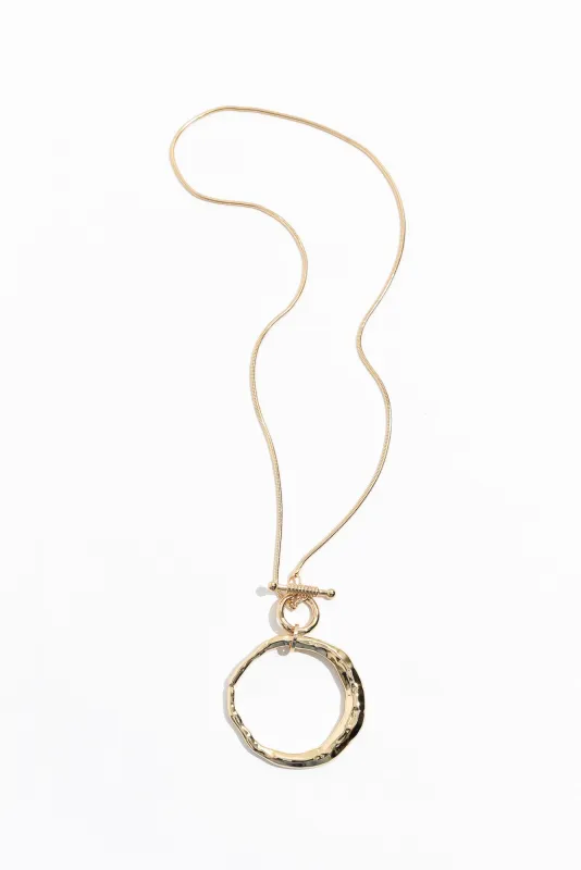 Sharnie Gold Circle Pendant Necklace sold by Blue Bungalow