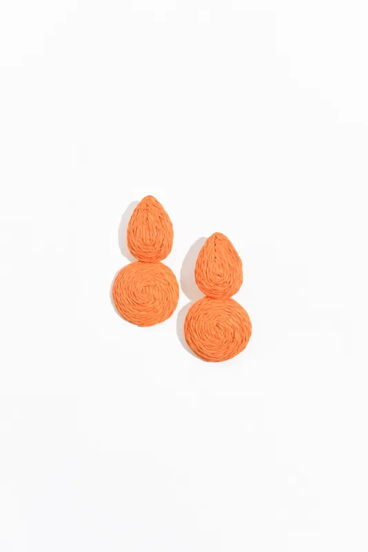 Wendy Orange Woven Drop Earrings made by Blue Bungalow