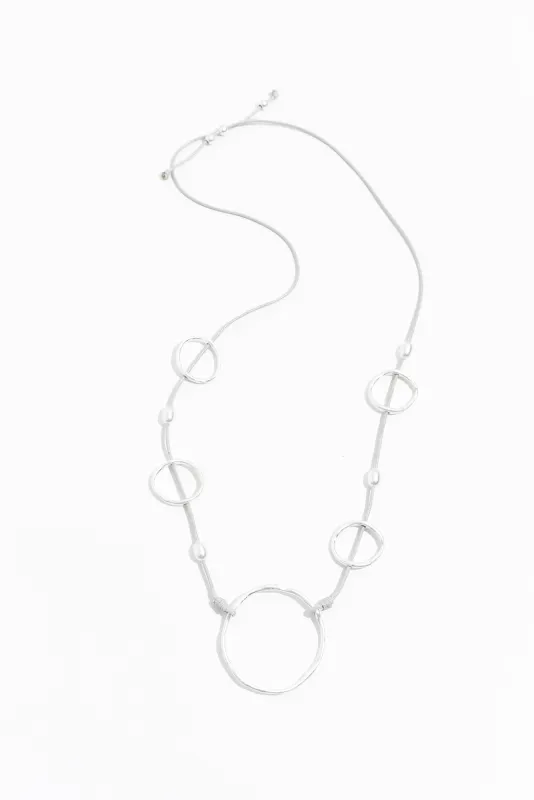 Leveque Silver Circle Necklace sold by Blue Bungalow