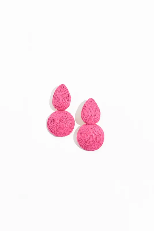 Wendy Pink Woven Drop Earrings sold by Blue Bungalow
