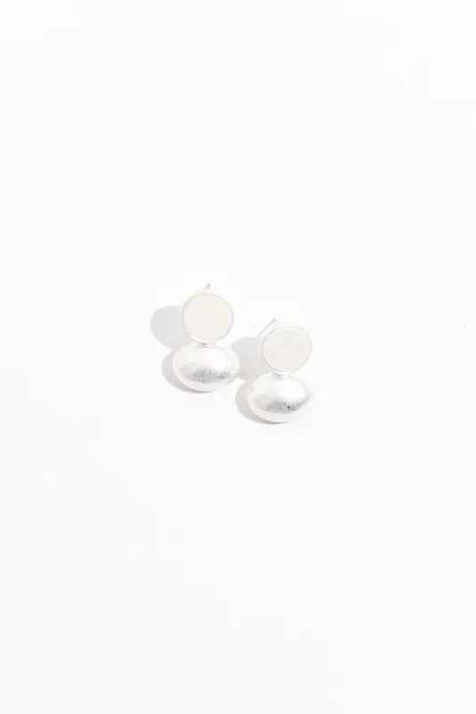 Lucine Silver Ball Drop Earrings sold by Blue Bungalow