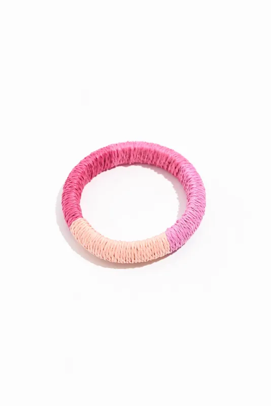 Barbados Pink Woven Bangle sold by Blue Bungalow