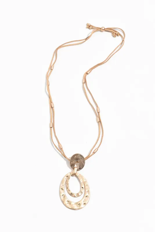 Desiree Gold Disc Pendant Necklace sold by Blue Bungalow