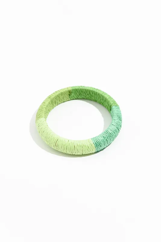 Barbados Green Woven Bangle sold by Blue Bungalow
