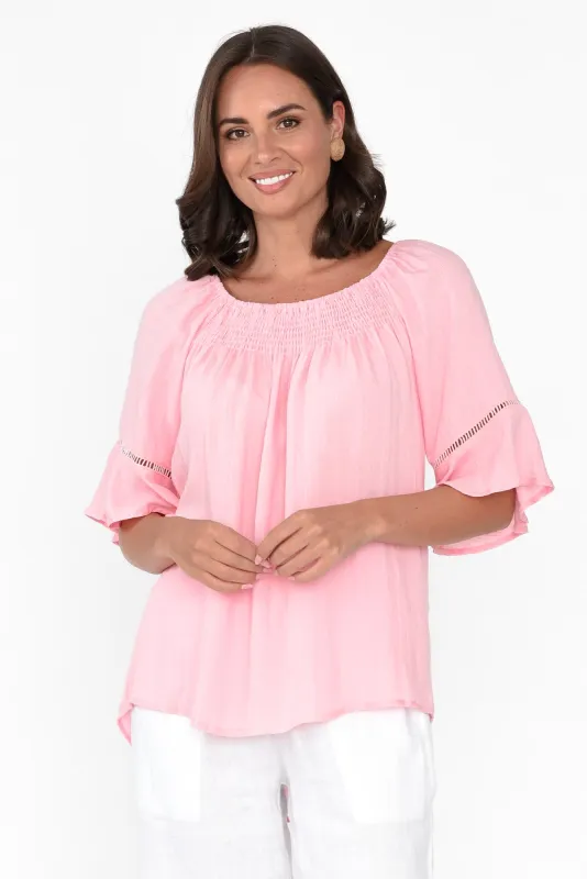 Patina Blush Shirred Top sold by Blue Bungalow