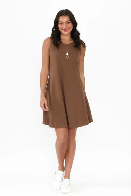 Roxanne Chocolate Swing Dress sold by Blue Bungalow