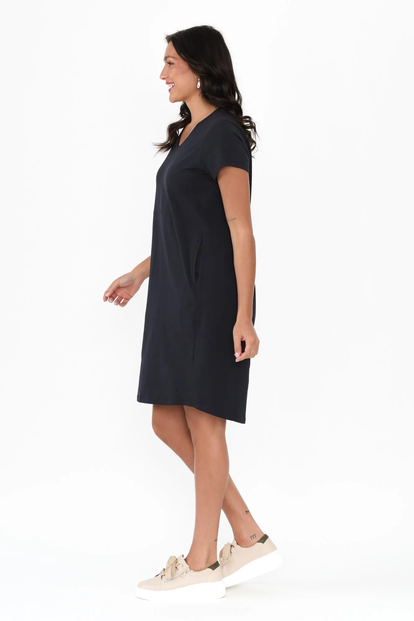 Harley Navy Cotton Tee Dress sold by Blue Bungalow product image thumbnail 3