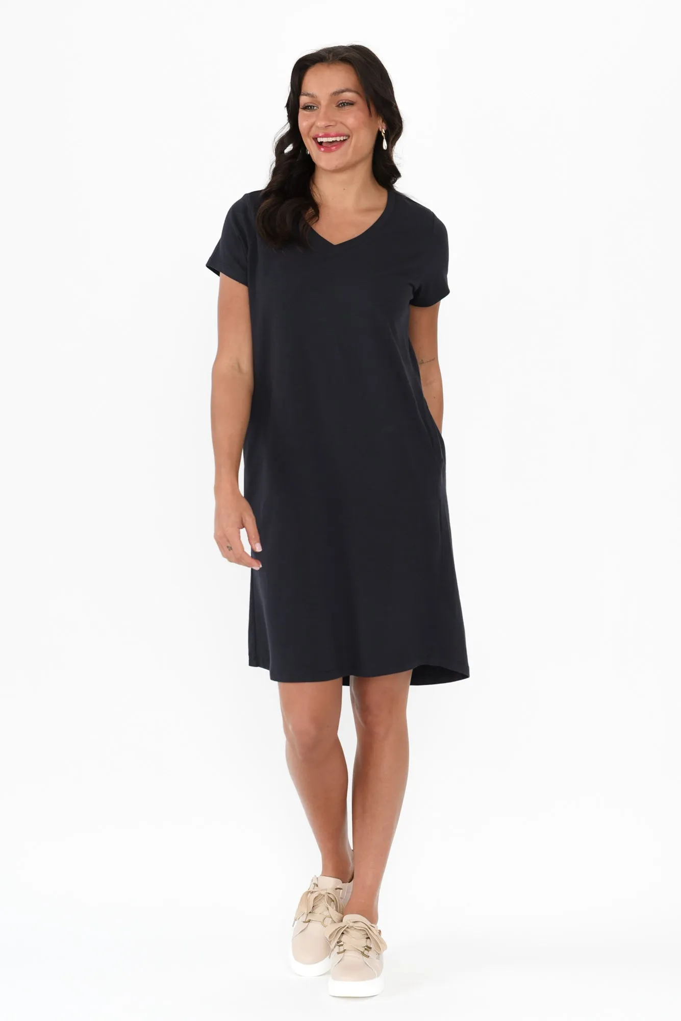 Harley Navy Cotton Tee Dress sold by Blue Bungalow product image thumbnail 2