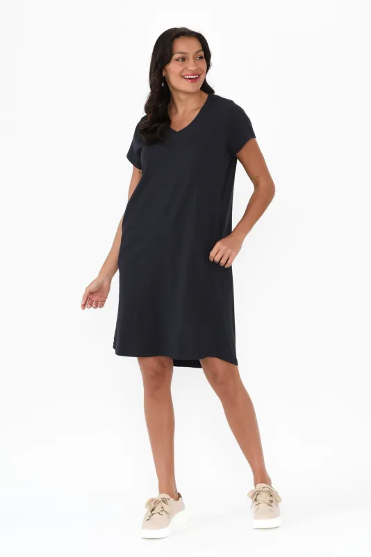 Harley Navy Cotton Tee Dress sold by Blue Bungalow