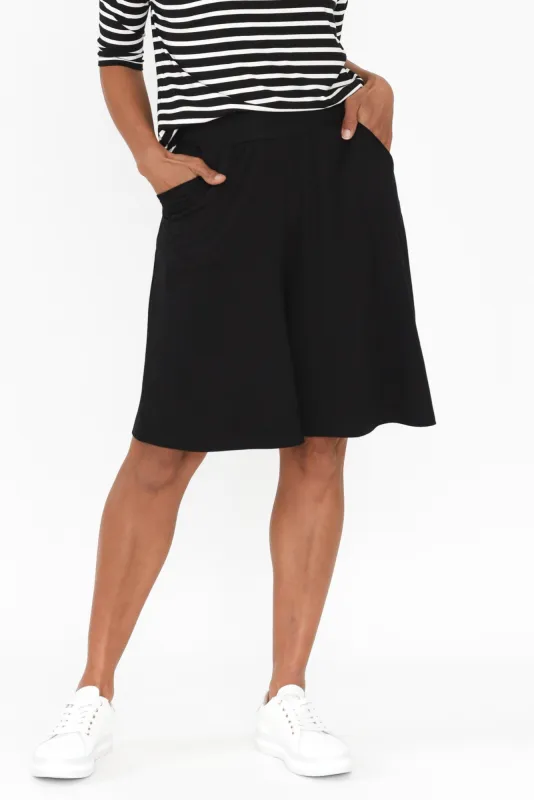 Simone Black Bamboo Shorts sold by Blue Bungalow