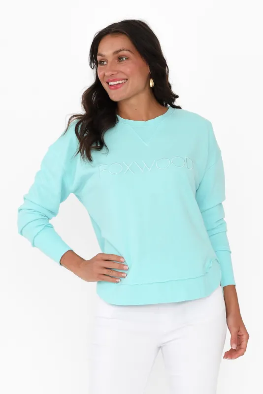 Simplified Light Blue Crewneck Sweatshirt sold by Blue Bungalow
