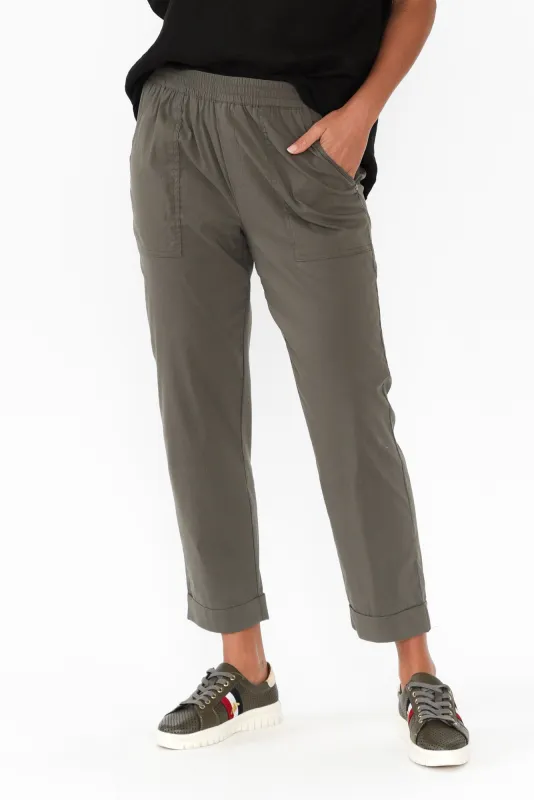 Air-Lite Olive Stretch Cropped Pants sold by Blue Bungalow