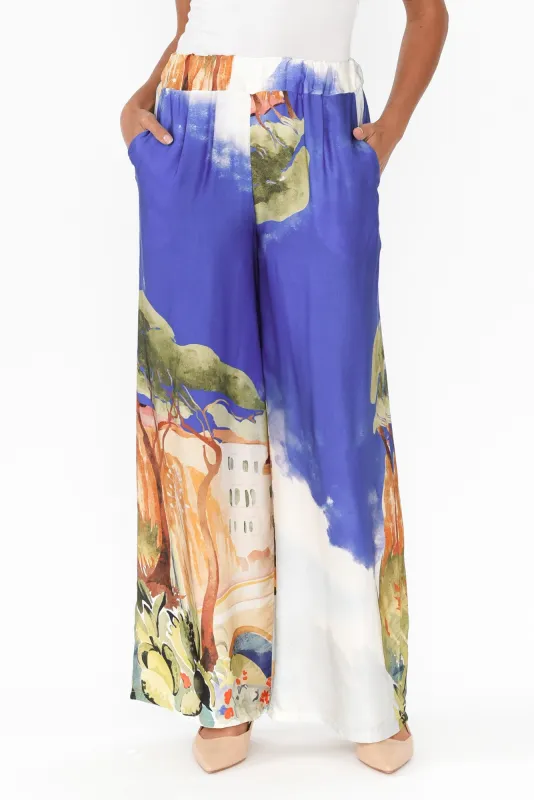 Persephone Cobalt Vista Wide Leg Pants sold by Blue Bungalow