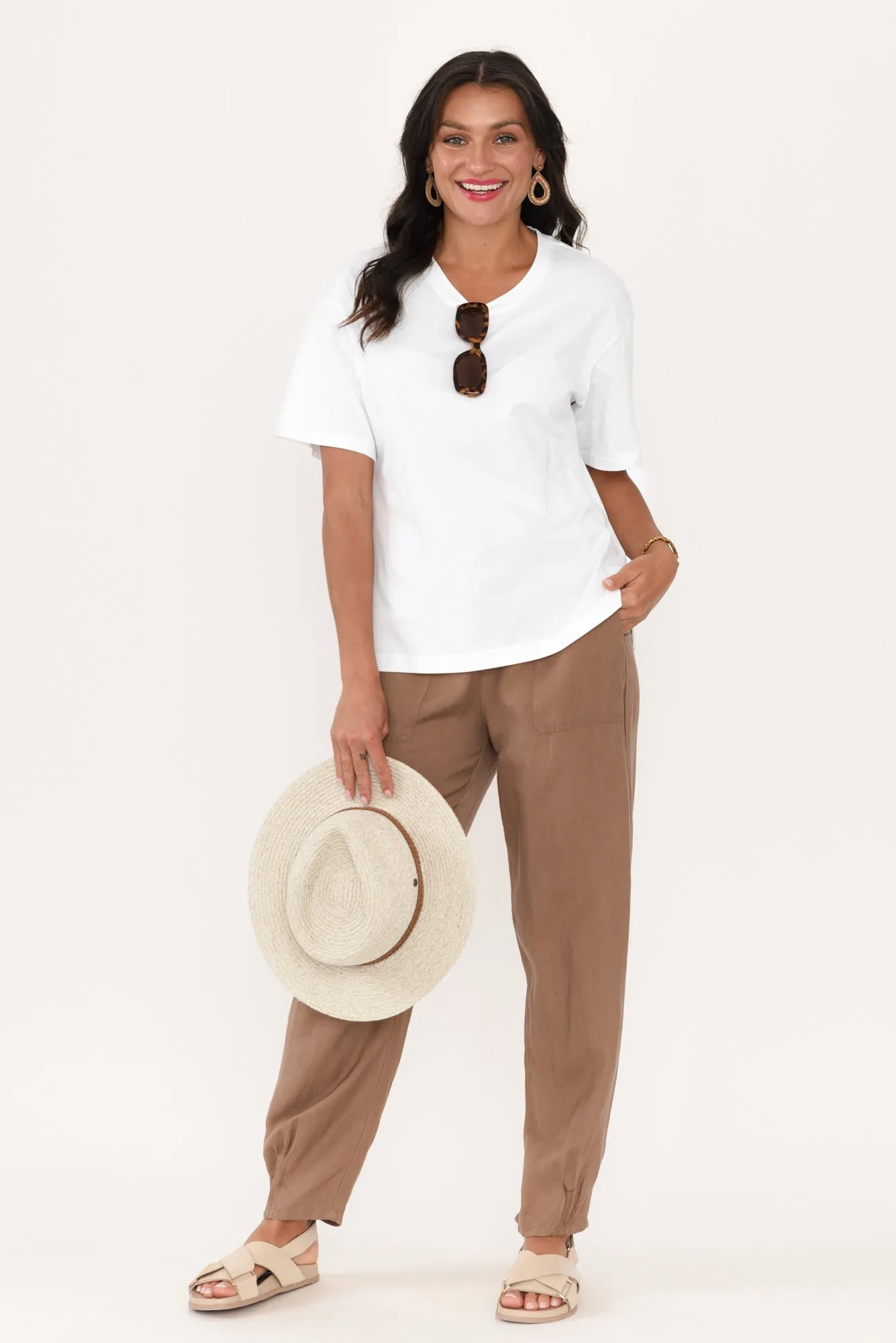 Relax White Cotton Tee sold by Blue Bungalow product image thumbnail 2