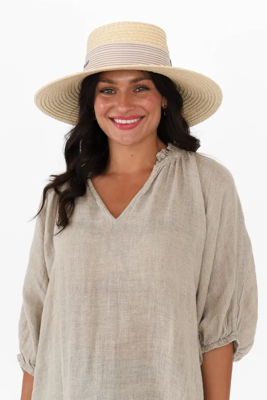 Hayman Natural Raffia Capeline sold by Blue Bungalow