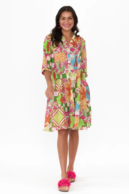 Larissa Pink Seaside Cotton Pleated Dress sold by Blue Bungalow