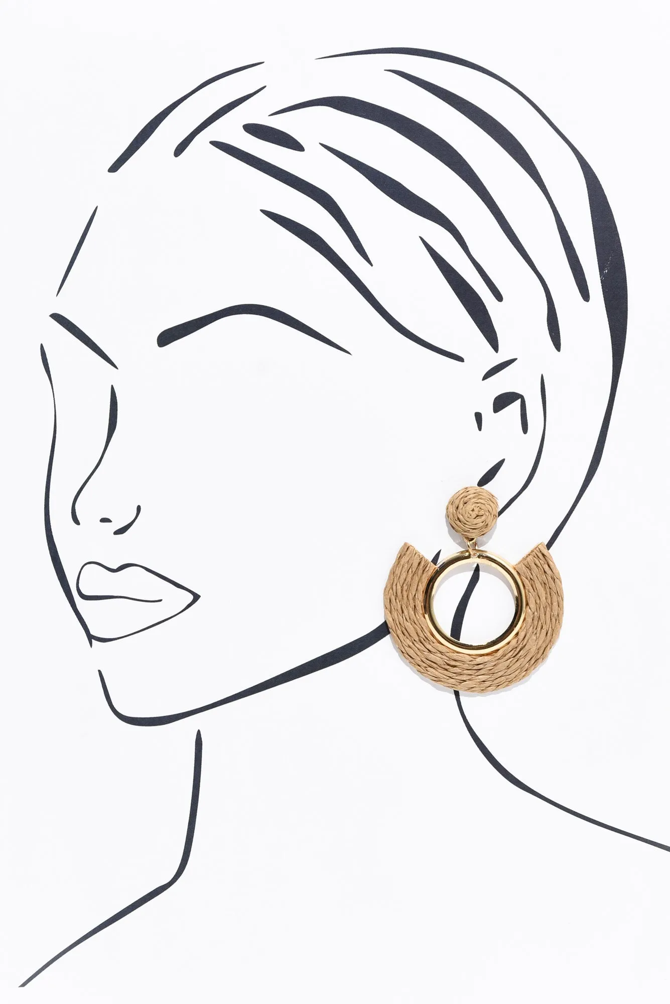 Emmy Gold Woven Stud Earrings sold by Blue Bungalow product image thumbnail 2