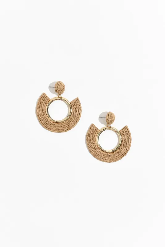 Emmy Gold Woven Stud Earrings sold by Blue Bungalow