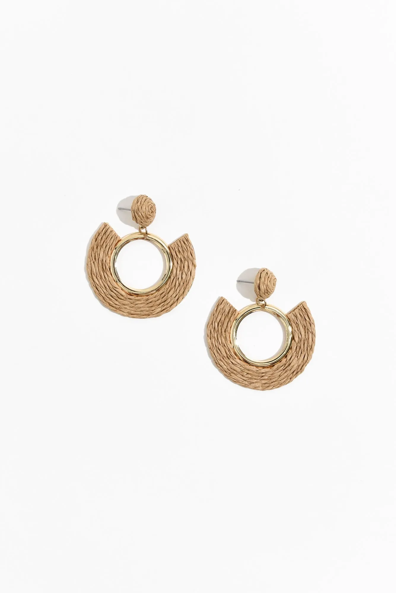 Emmy Gold Woven Stud Earrings sold by Blue Bungalow