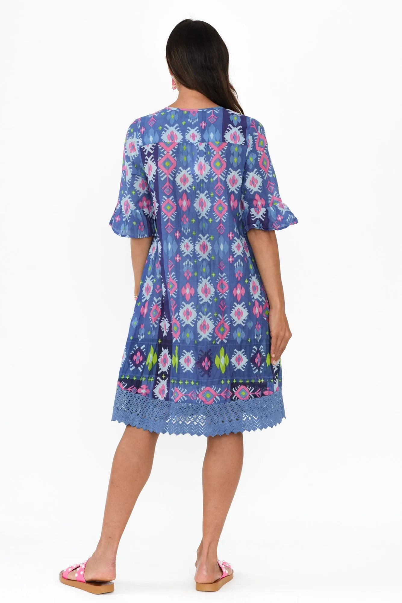 Cayman Navy Geo Cotton Tunic Dress sold by Blue Bungalow product image thumbnail 4