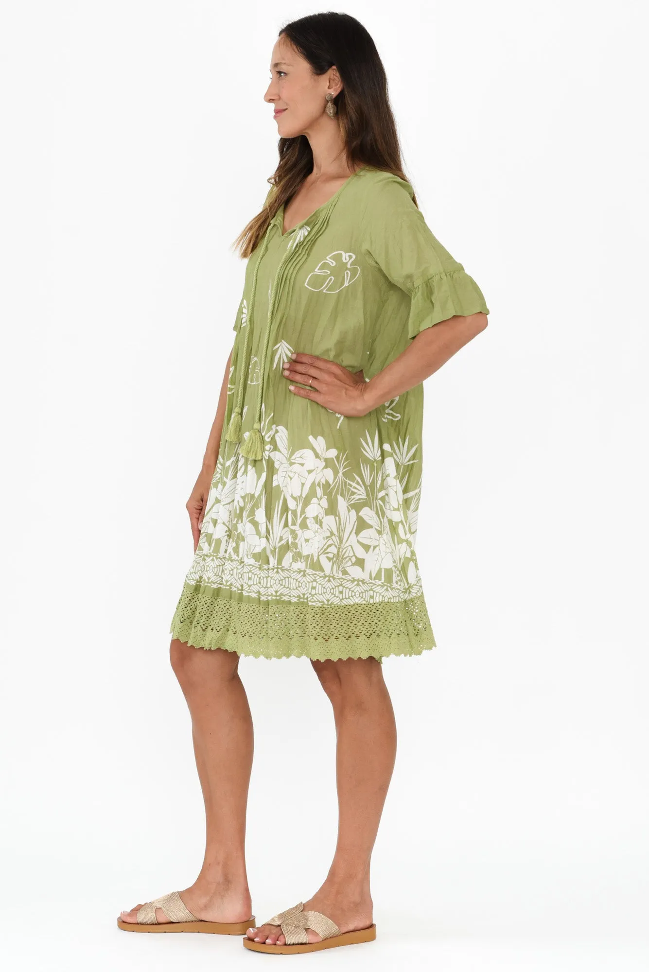 Cayman Olive Garden Cotton Tunic Dress sold by Blue Bungalow product image thumbnail 3