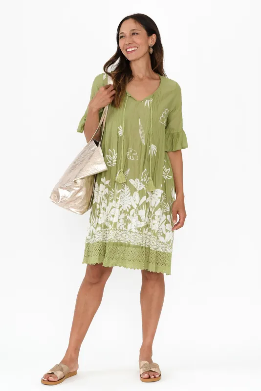 Cayman Olive Garden Cotton Tunic Dress sold by Blue Bungalow