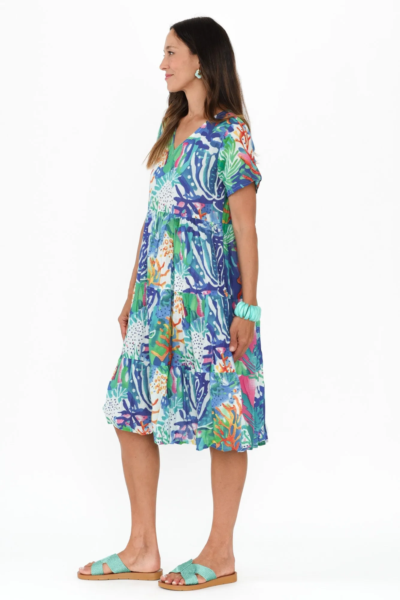 Lania Blue Reef Crinkle Cotton Dress sold by Blue Bungalow product image thumbnail 3
