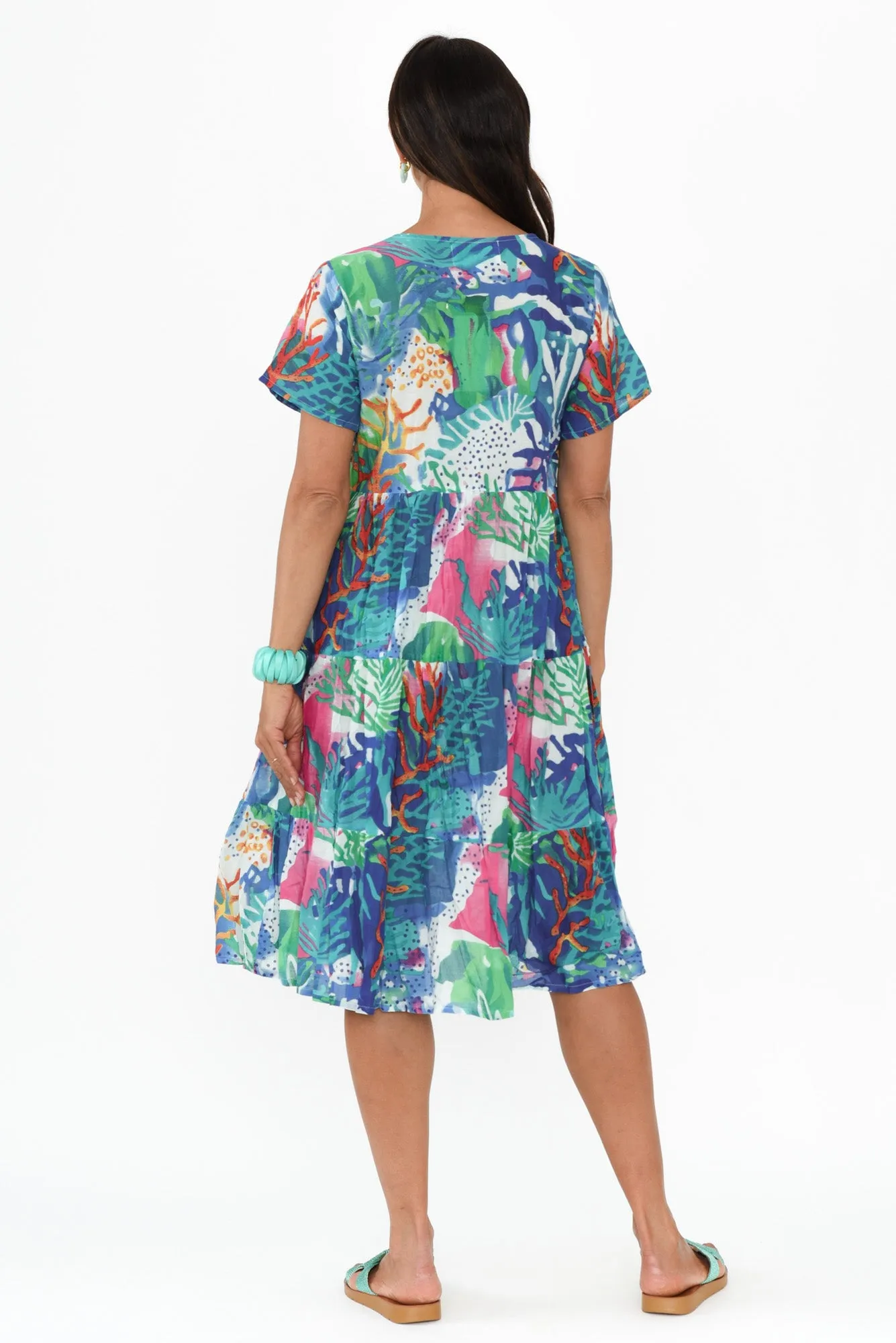 Lania Blue Reef Crinkle Cotton Dress sold by Blue Bungalow product image thumbnail 4
