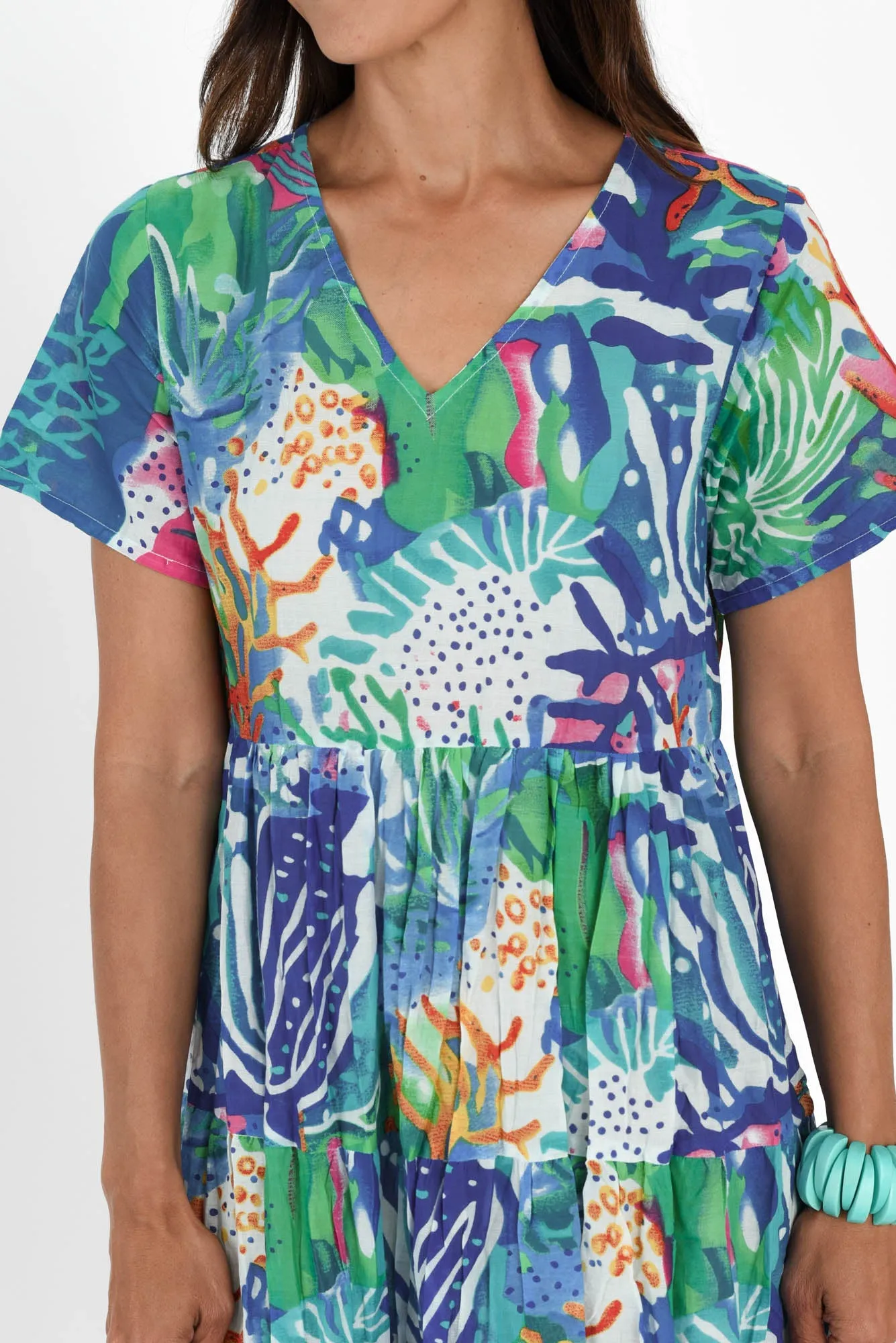 Lania Blue Reef Crinkle Cotton Dress sold by Blue Bungalow product image thumbnail 5