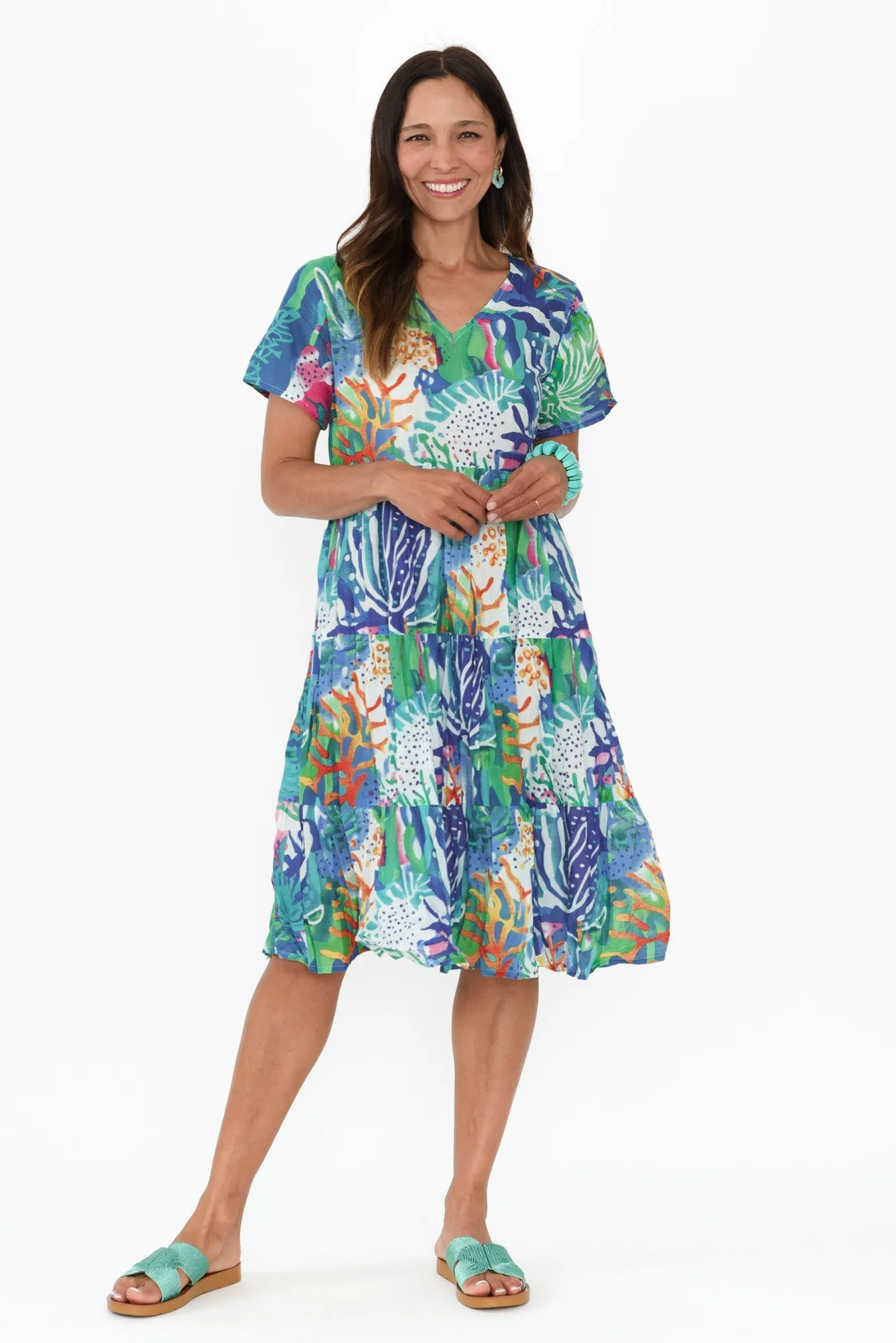 Lania Blue Reef Crinkle Cotton Dress sold by Blue Bungalow product image thumbnail 2