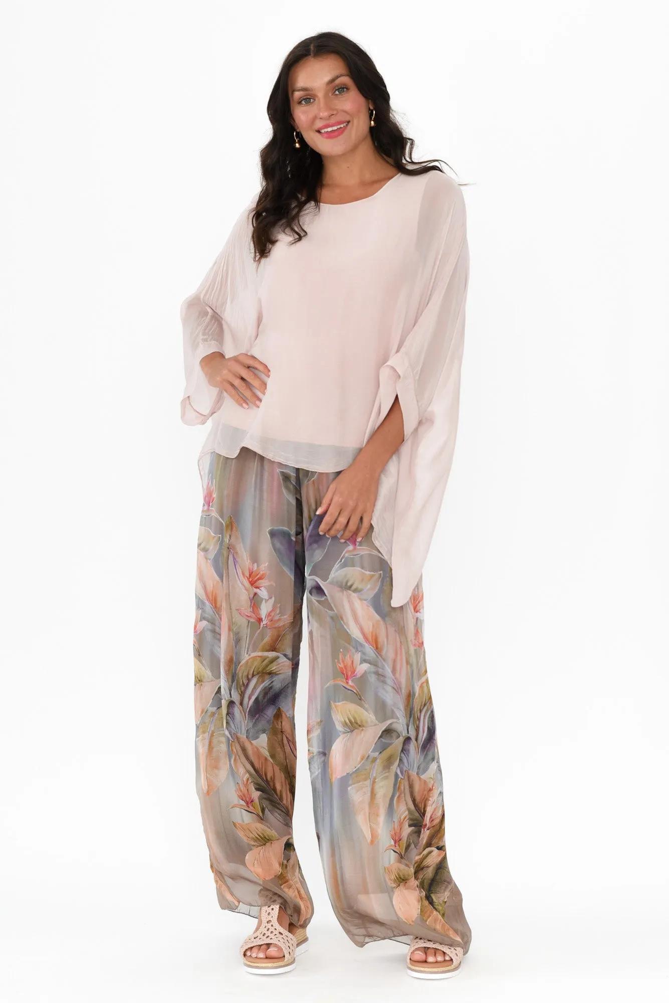 Trevino Pink Silk Overlay Top sold by Blue Bungalow product image thumbnail 2