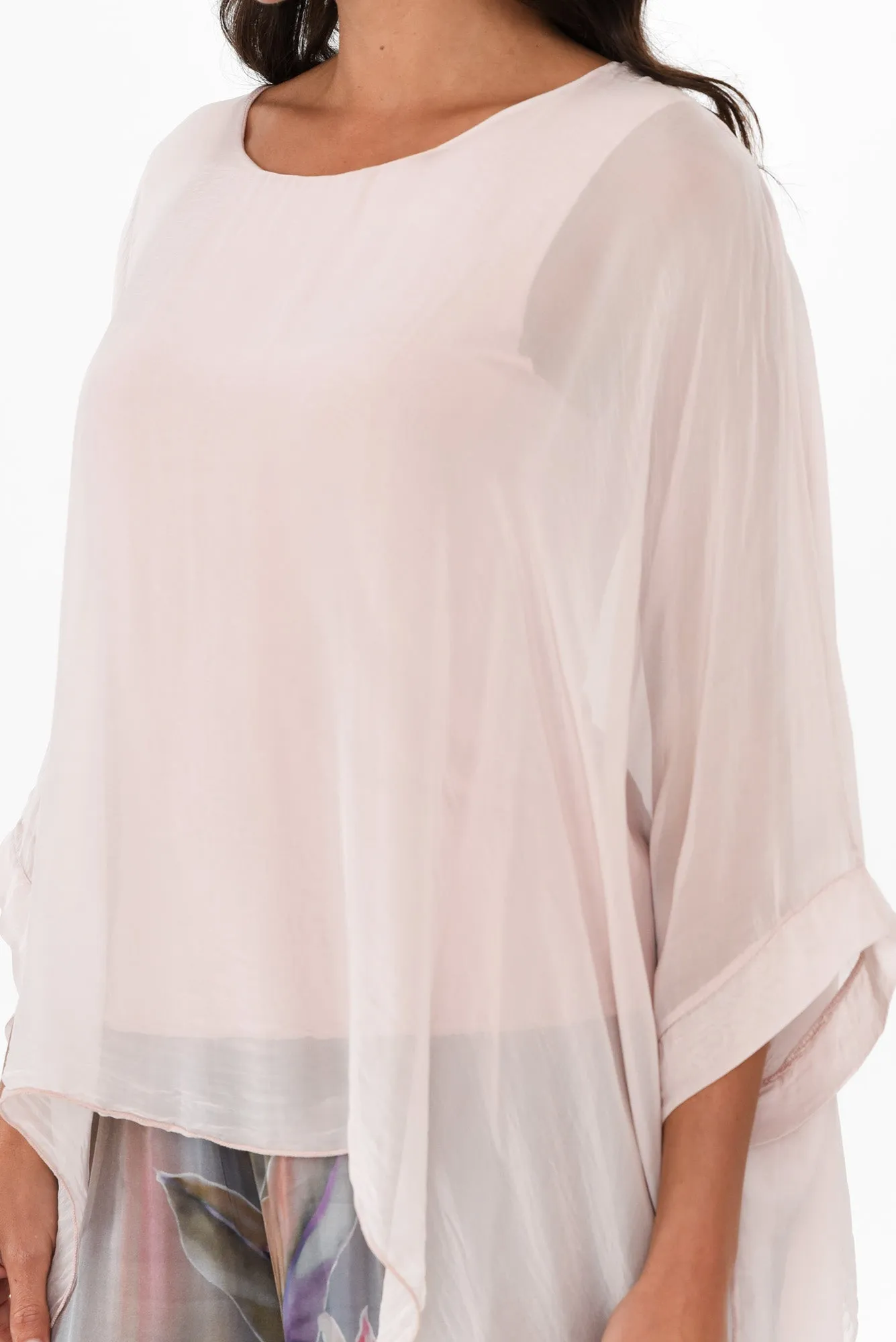 Trevino Pink Silk Overlay Top sold by Blue Bungalow product image thumbnail 5