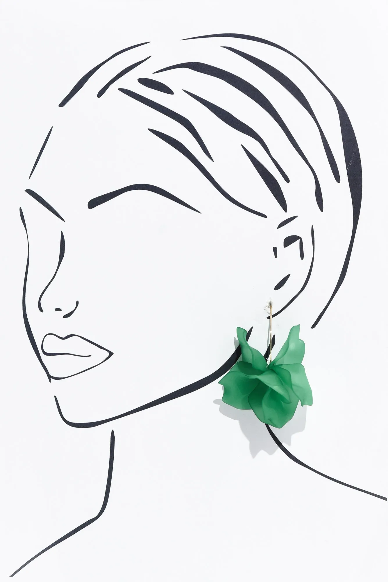Dorcas Green Petal Resin Hook Earrings sold by Blue Bungalow product image thumbnail 2