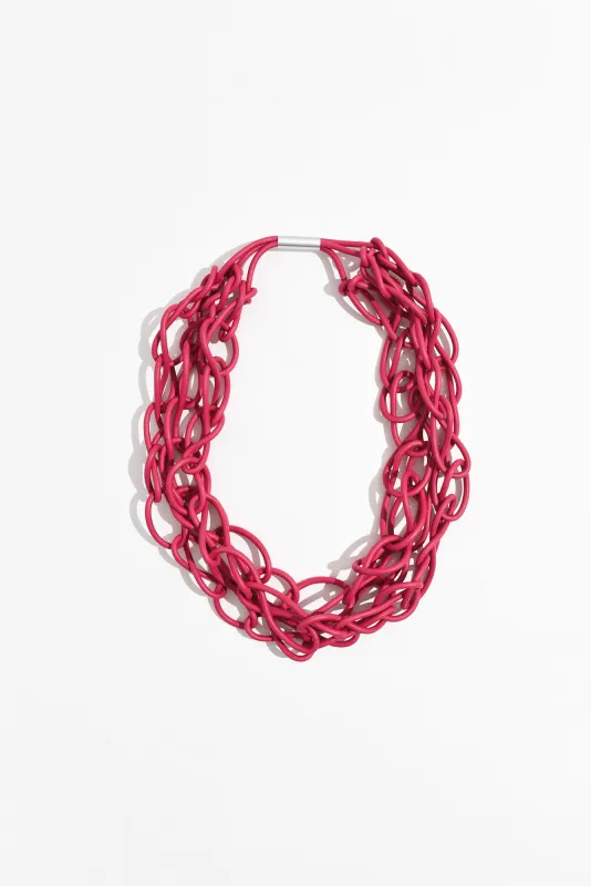 Haisley Pink Rubber Link Necklace sold by Blue Bungalow